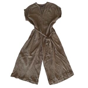 Gap Jumpsuit 20 Cactus Green Cap Sleeve Cotton Gauze Belt Boho Beach Vacation